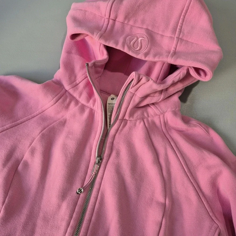 Lululemon Scuba Hoodie Womens 12 Bubblegum Pink Full Zip Sweatshirt Jacket